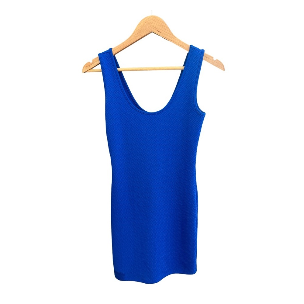 Blue fitted textured stretchy dress size small